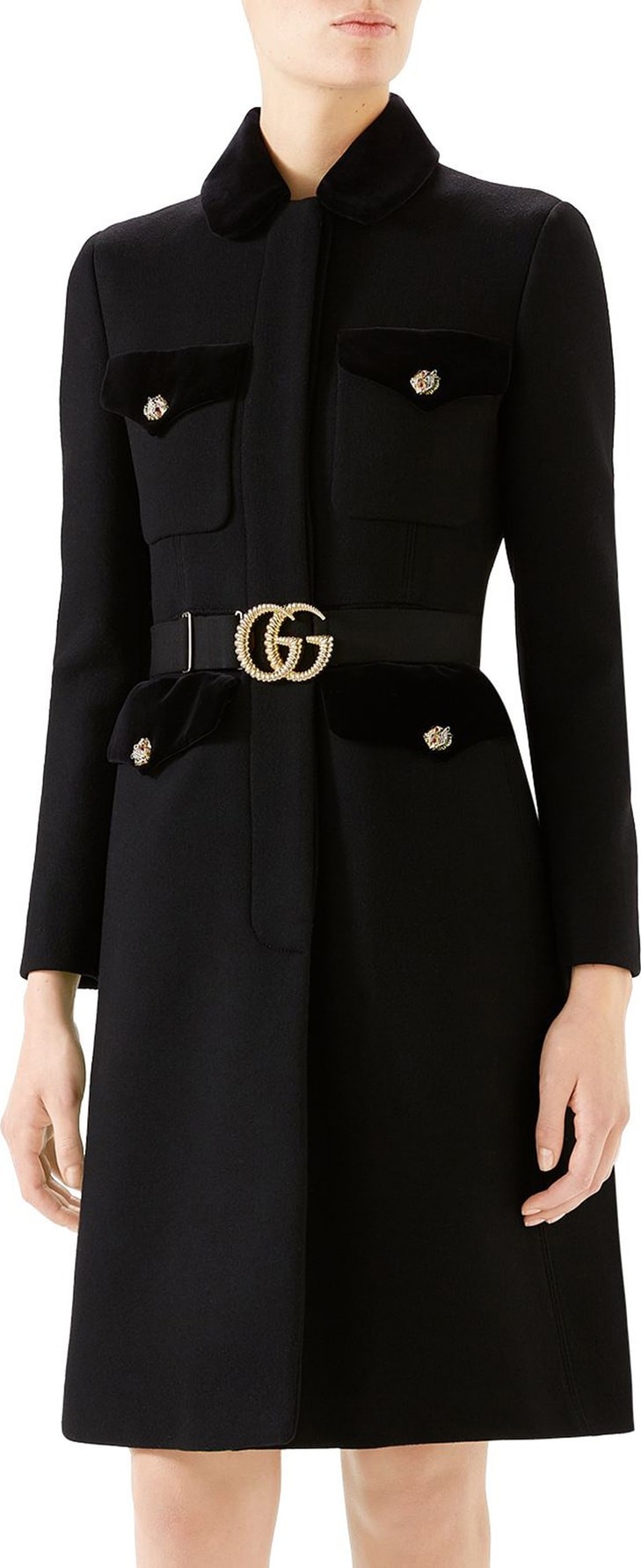 Gucci GG Belt Military Coat
