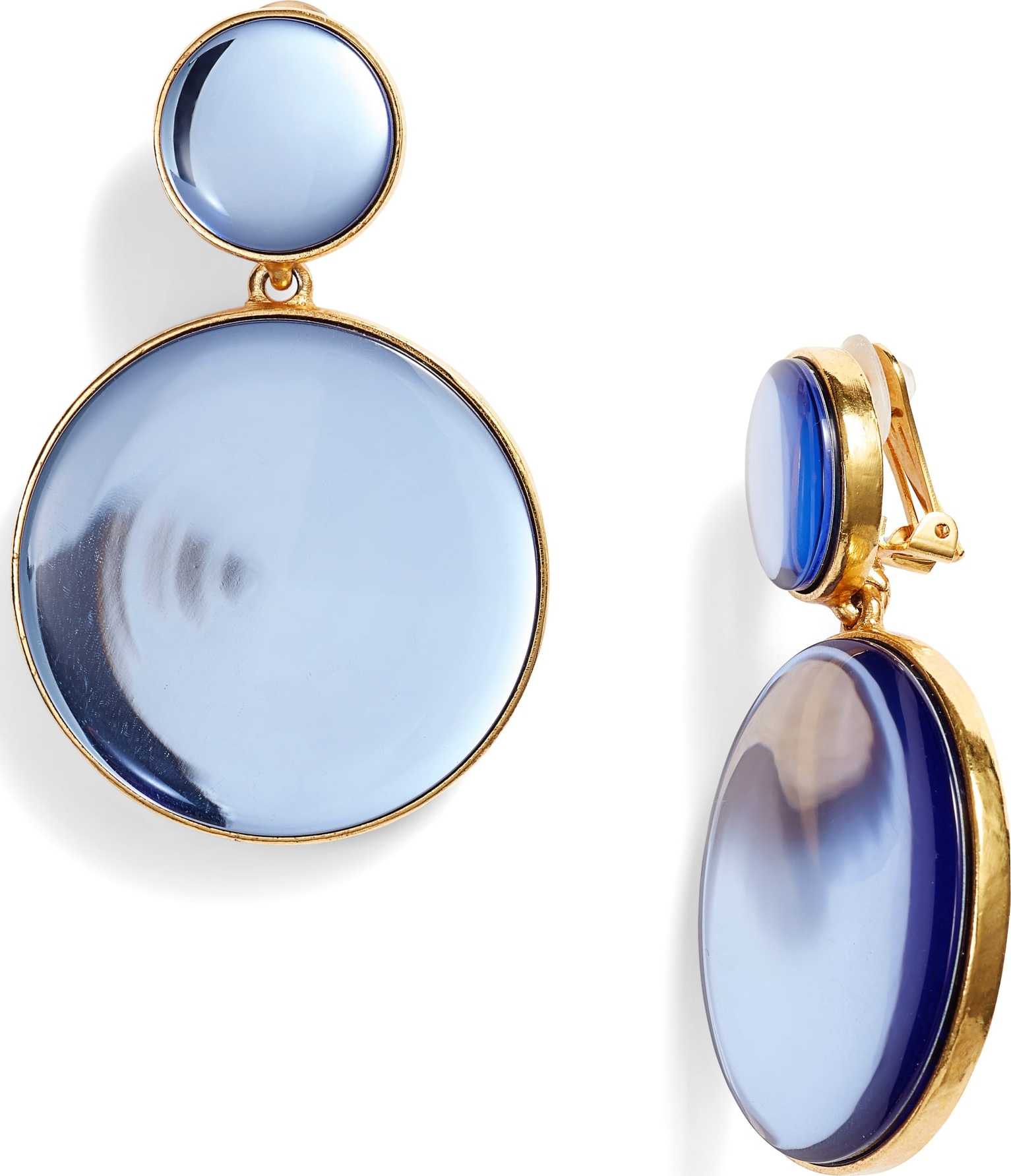 Oscar De La Renta Bold Resin Mirror Drop Clip-On Earrings