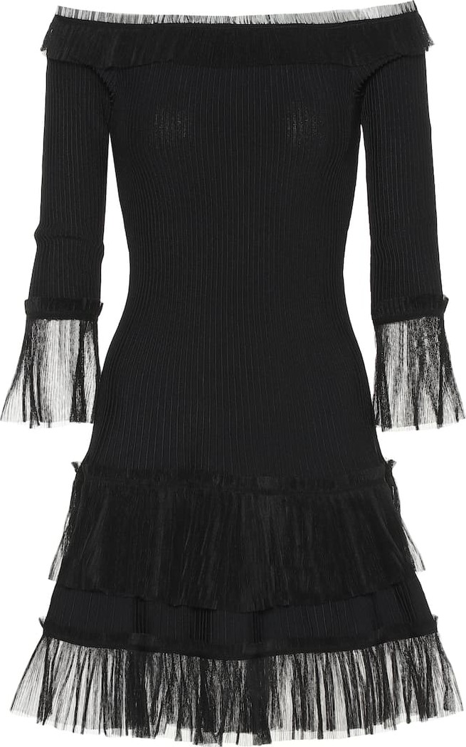 Jonathan Simkhai Tulle-trimmed knitted dress