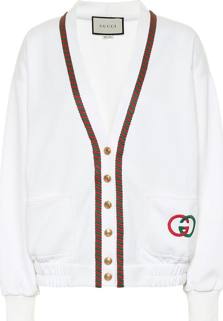 Gucci Embroidered cotton-blend cardigan