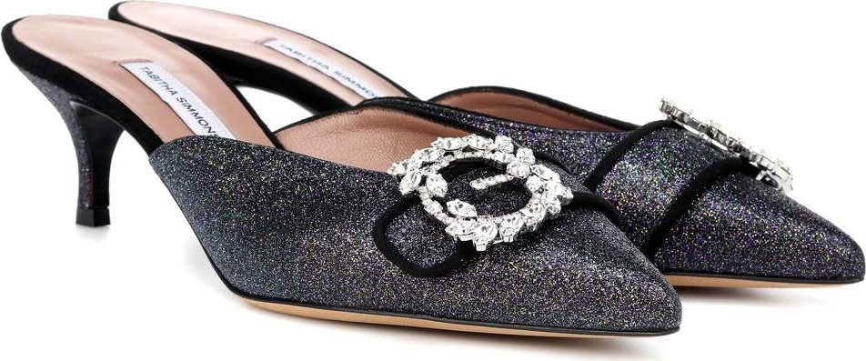 Tabitha Simmons Jolie glitter mules