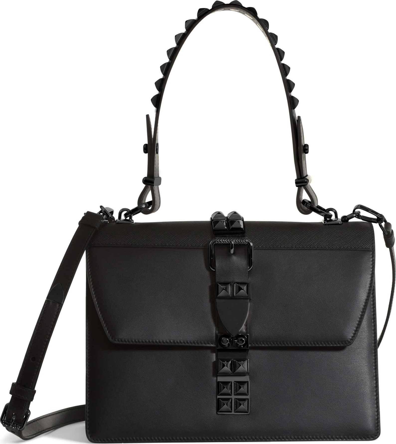 Prada Elektra Studded Calfskin Leather Satchel