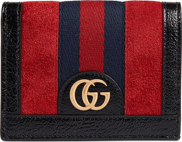 Gucci Ophidia Suede Flap Card Case