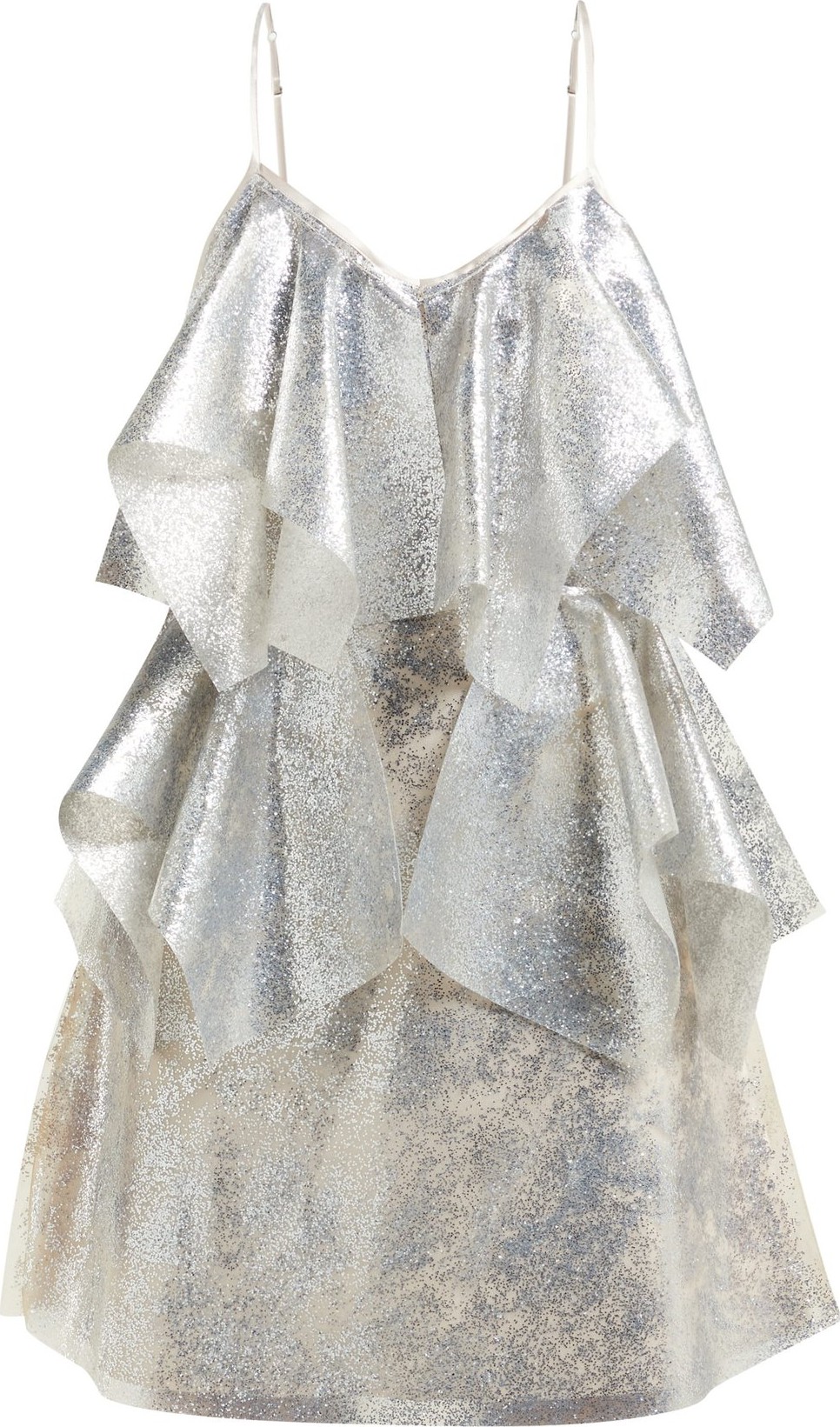 Germanier Lady Gaga glitter, silicone and satin mini dress