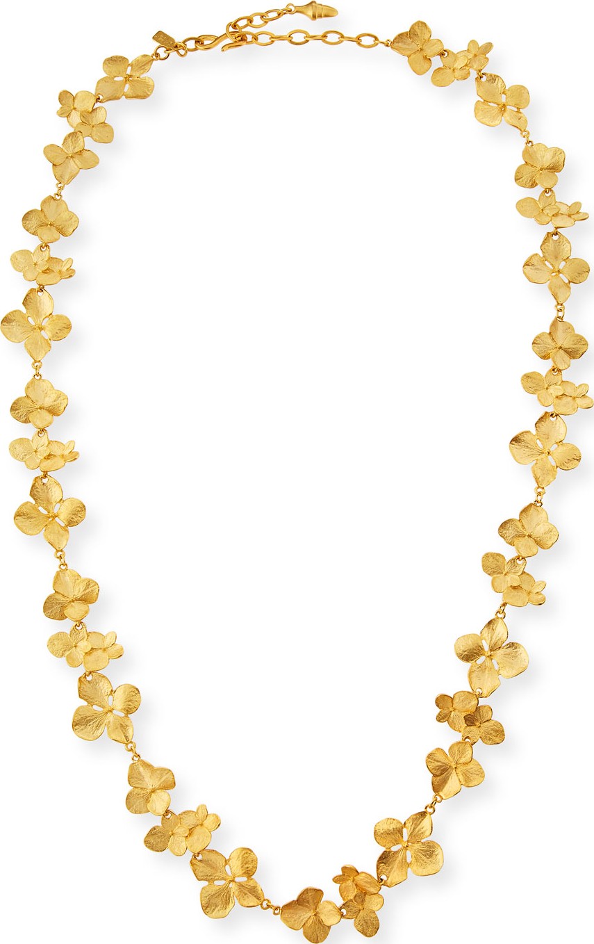 Kenneth Jay Lane Satin Floral Station Necklace
