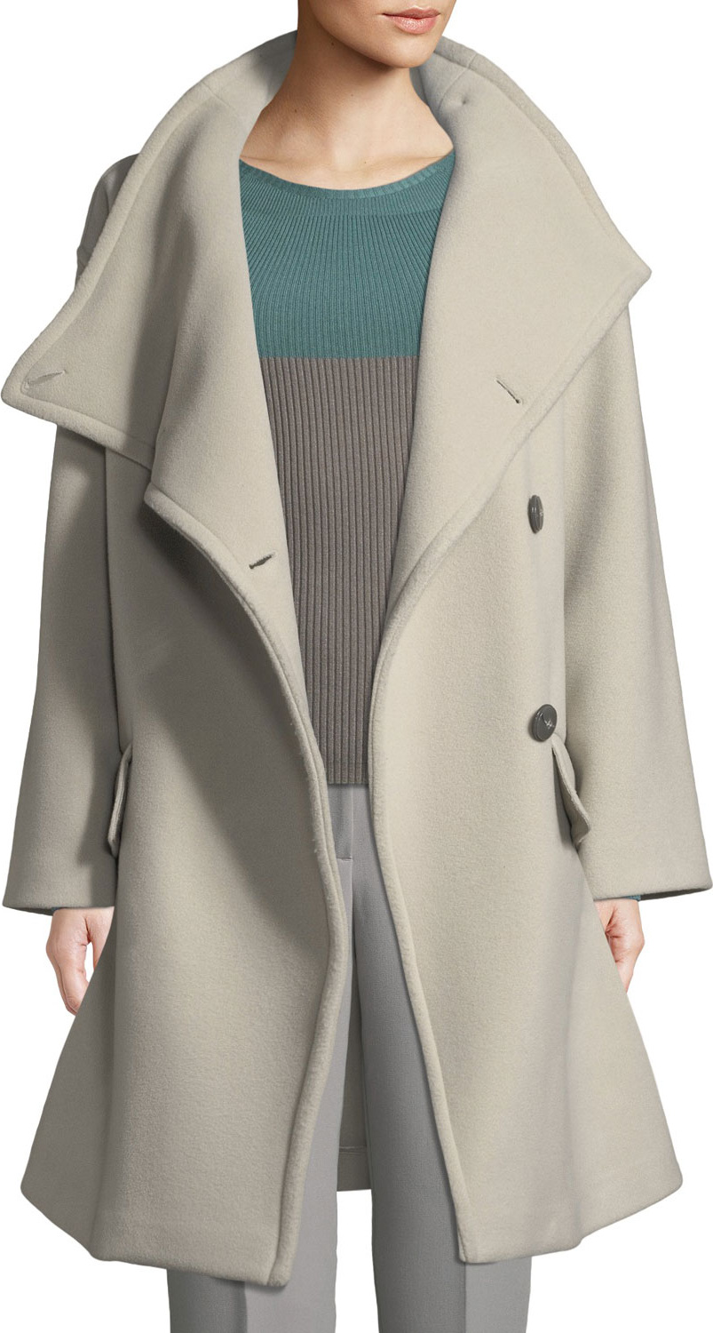 Emporio Armani High-Collar Wool Drama Coat
