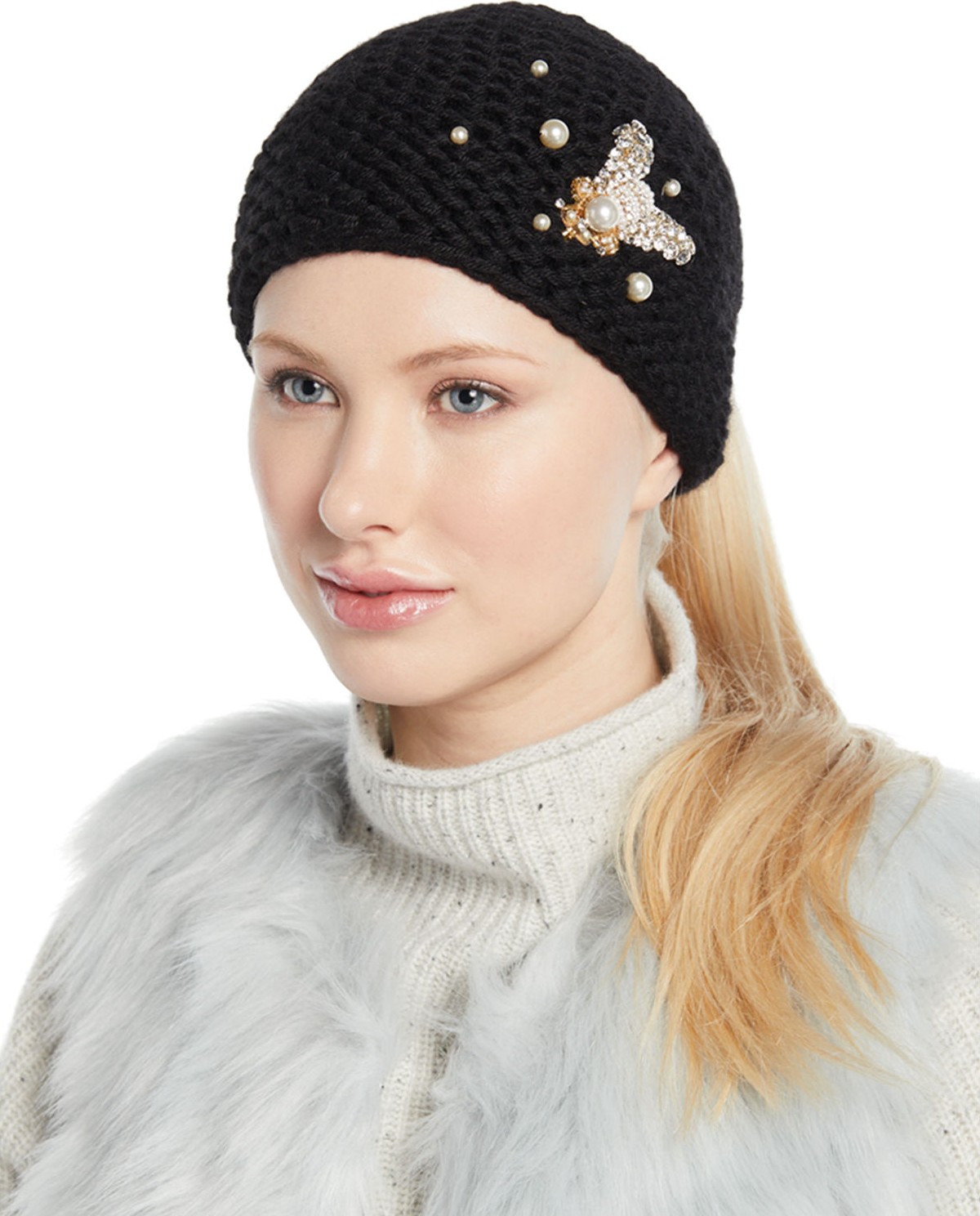 Jennifer Behr Embellished Bee Knit Head Wrap