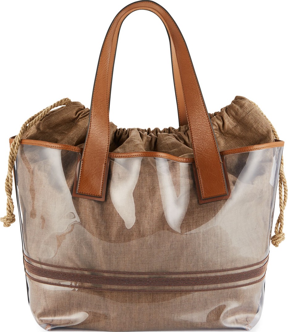Brunello Cucinelli PVC Large Shopper Tote Bag