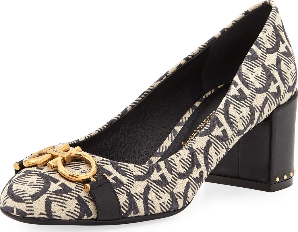Salvatore Ferragamo Garda T Logo Pumps