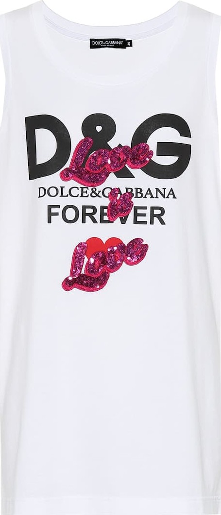 Dolce & Gabbana Printed cotton tank top