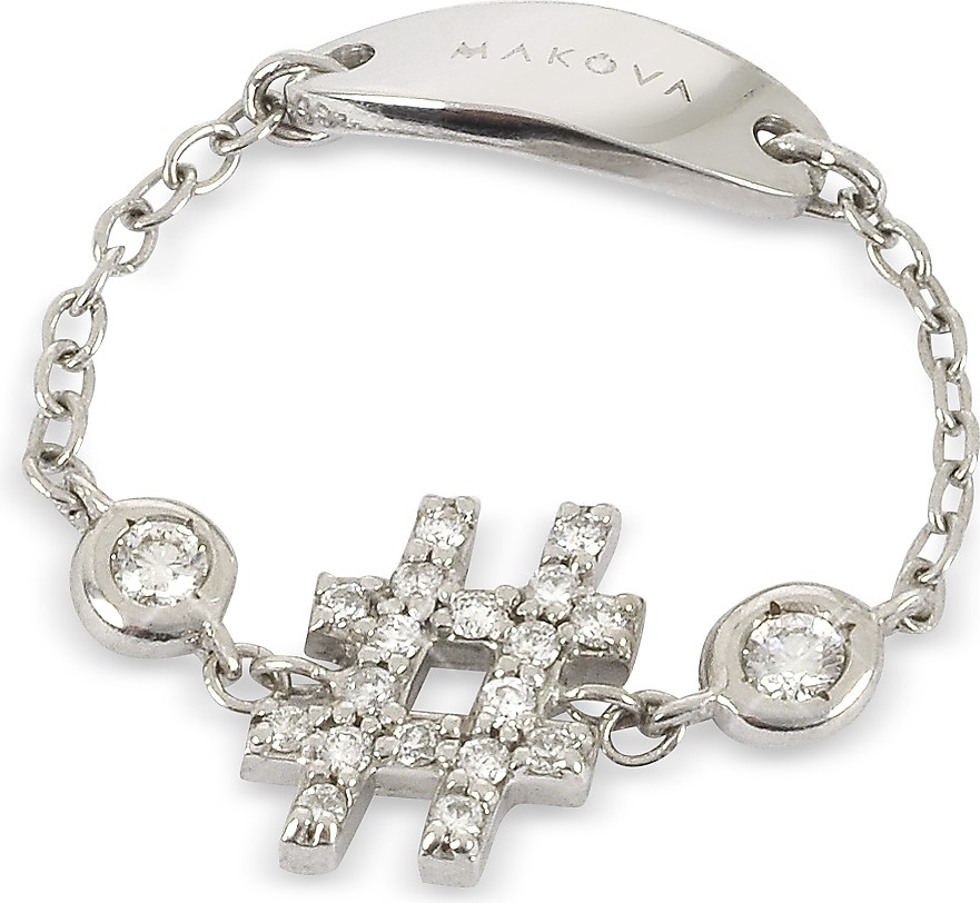 Makova Jewelry # Hashtag 18K Gold, 0.19ctw Diamonds Ring