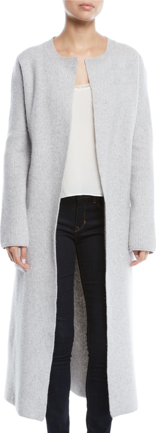 Brock Collection Koffi Long Belted Wool-Cashmere Duster Cardigan