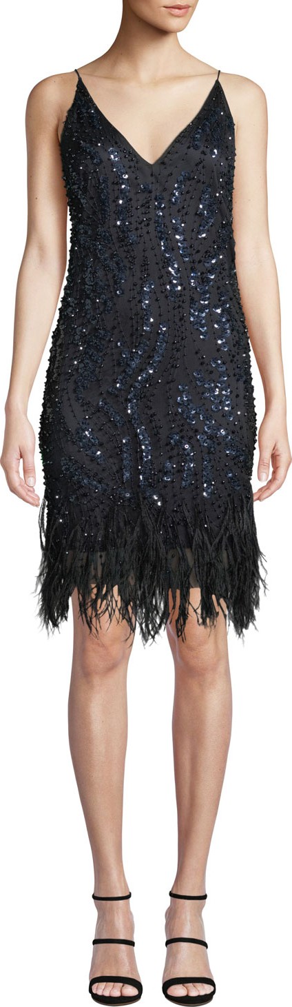 Elie Tahari Porsha Beaded Shift Dress