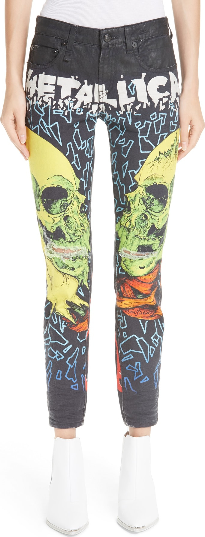 R13 Kate Print Skinny Jeans