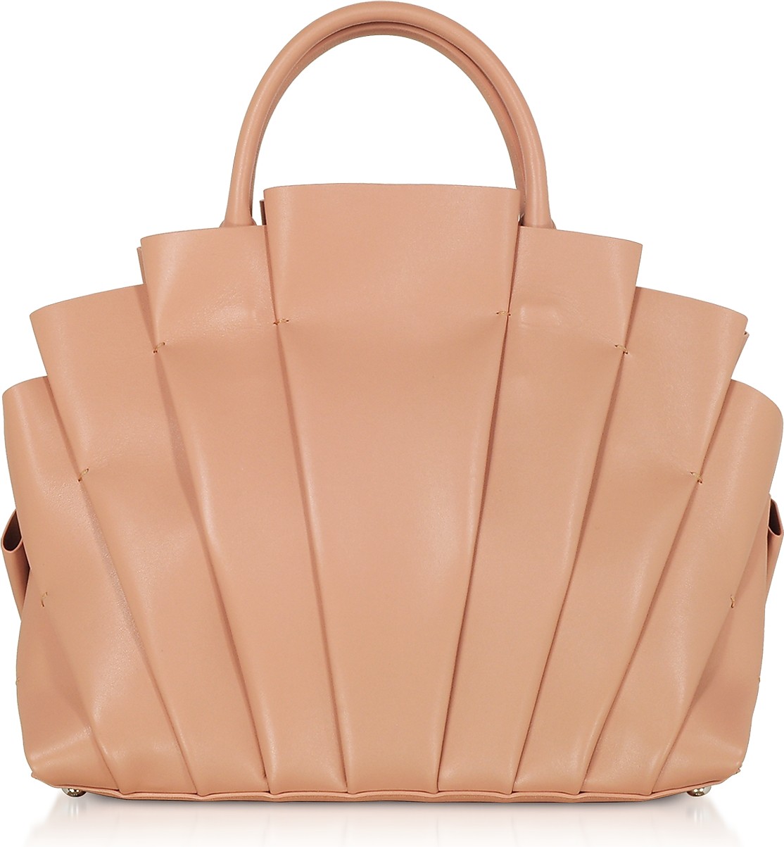 Blumarine Dahlia Nude Leather Top Handle Bag