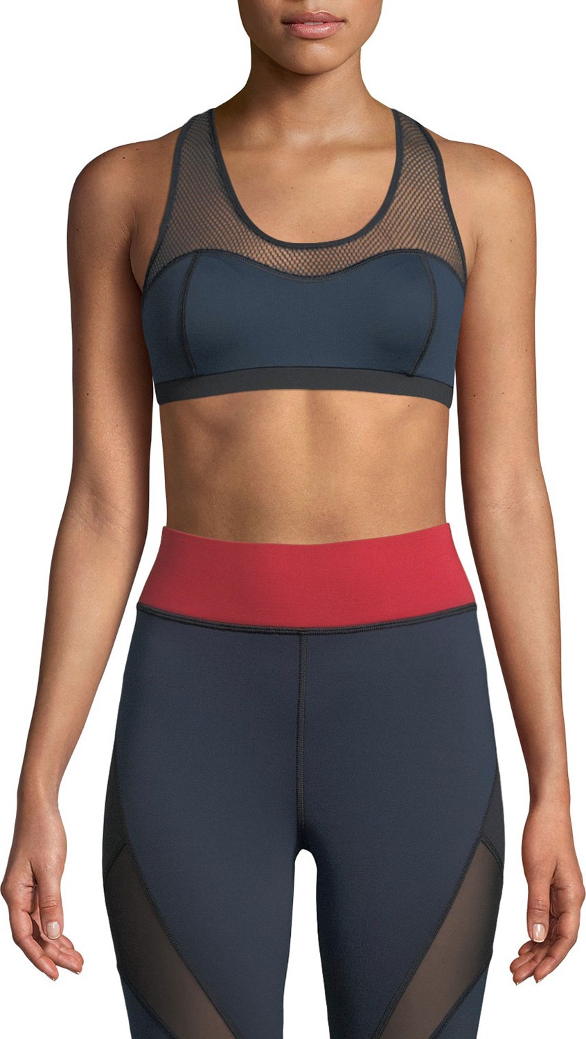 MICHI Antigravity Printed Mesh Sports Bra