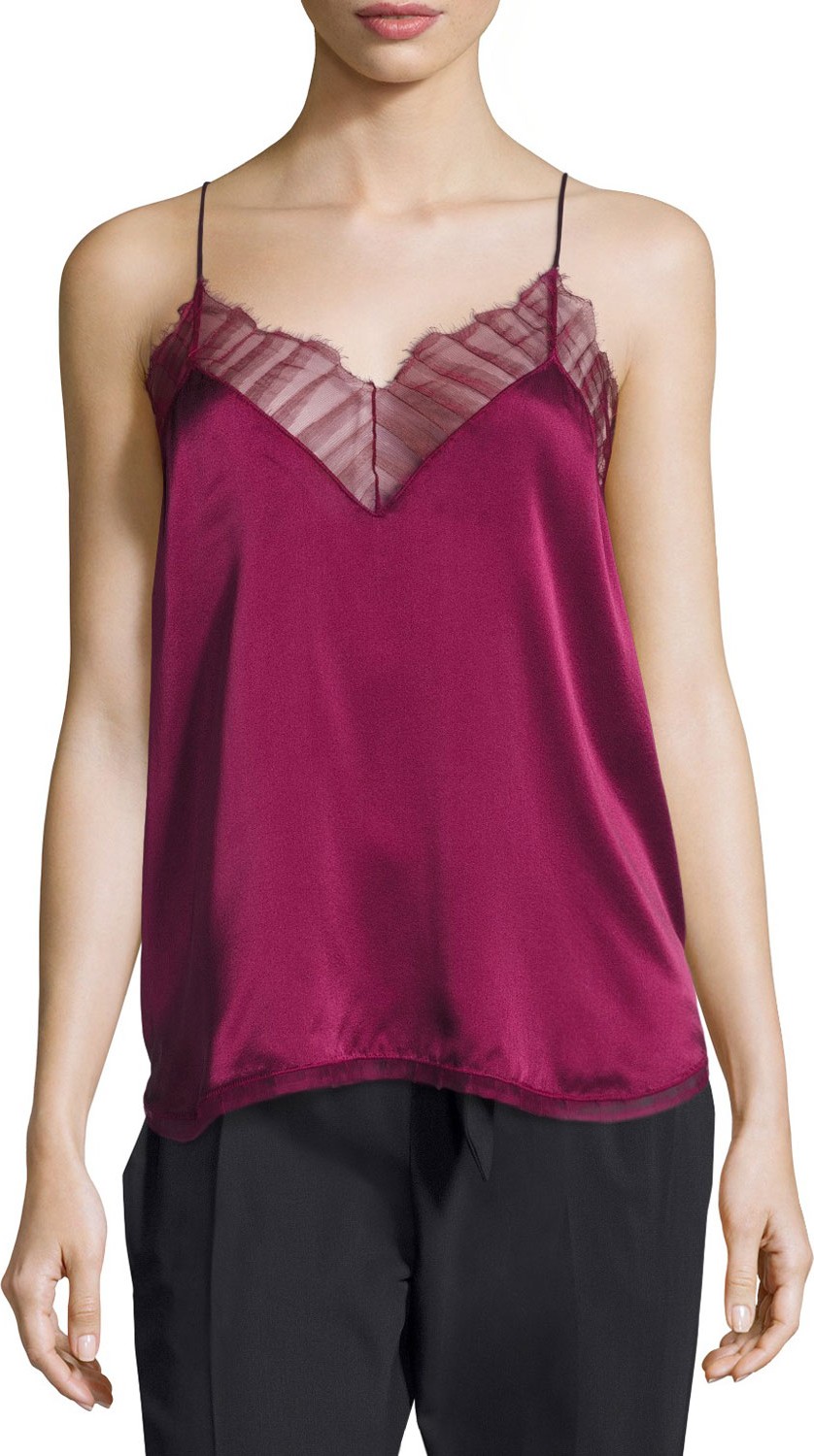 IRO Berwyn Silk Camisole Top  Red