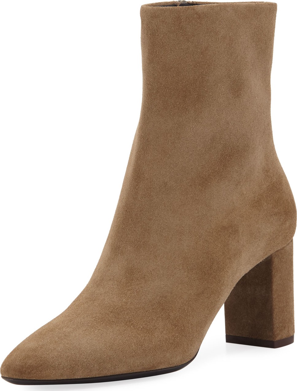 Saint Laurent Lou Calf Suede Zip Booties