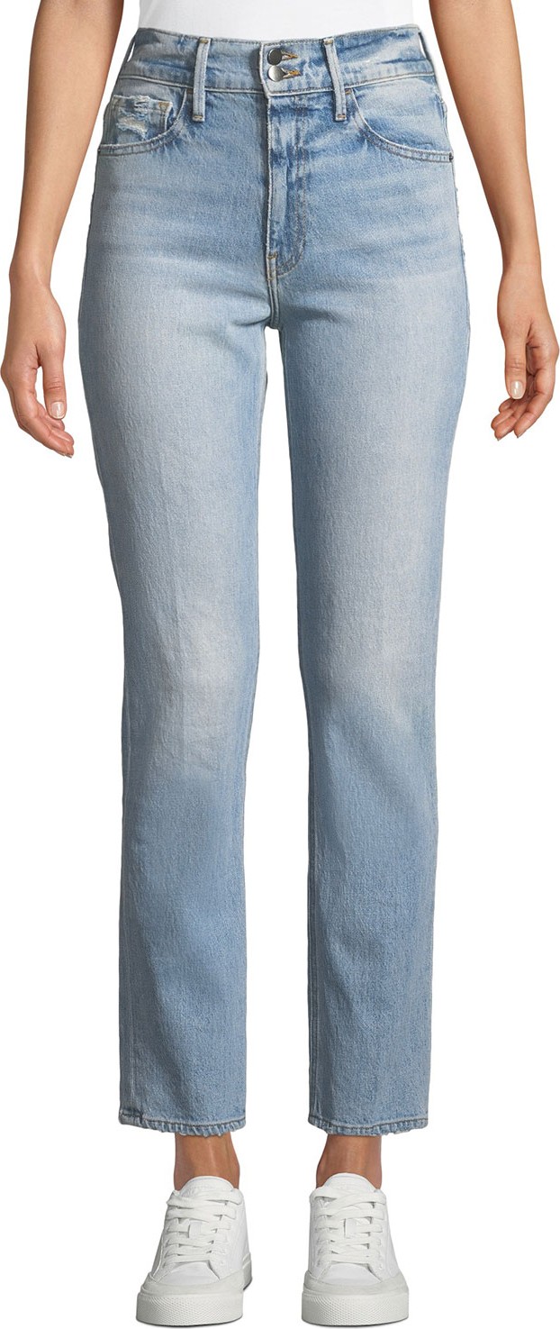 FRAME DENIM Le Sylvie High-Rise Straight-Leg Ankle Jeans