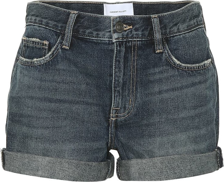 Current/Elliott The Boyfriend Rolled denim shorts