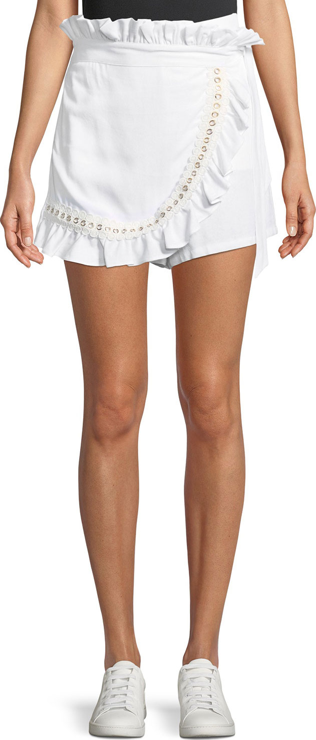 MISA Los Angeles Neli High-Waist Ruffle Wrap Skort