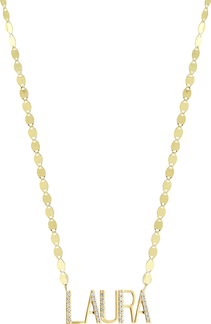 Lana Gold Personalized Five-Letter Pendant Necklace w/ Diamonds