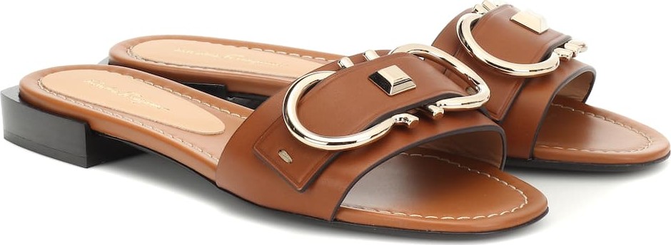 Salvatore Ferragamo Solar leather slides