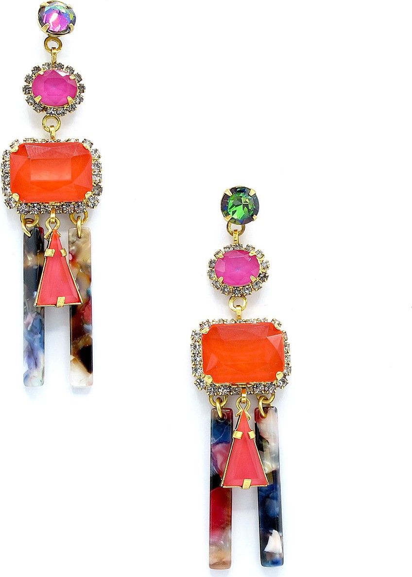 Elizabeth Cole Cadee Mixed-Cut Dangle Earrings