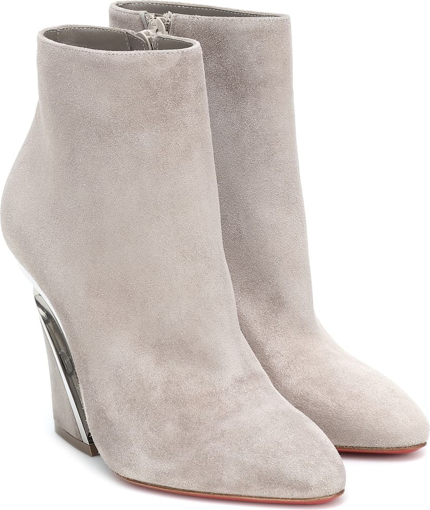 Christian Louboutin Levitibootie 100 suede ankle boots