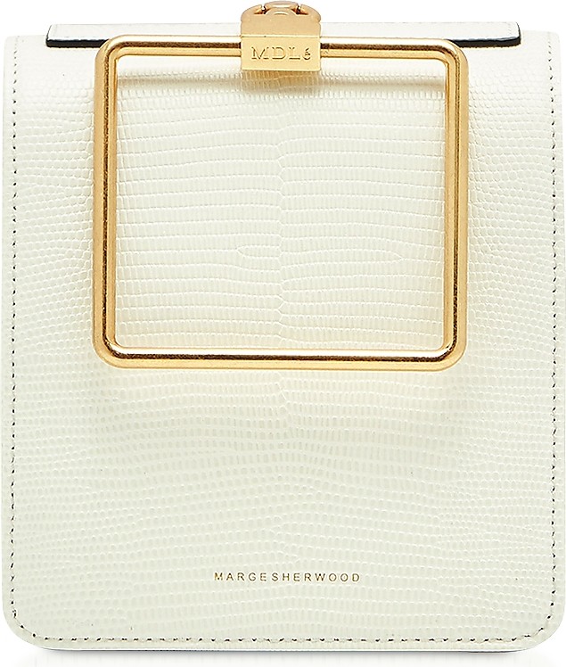 Marge Sherwood Lizard Embossed Leather Pump Handle Satchel bag