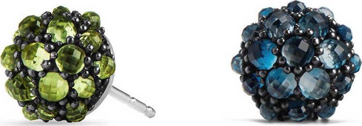 David Yurman 10mm Cable Berries Rhodolite Garnet Stud Earrings