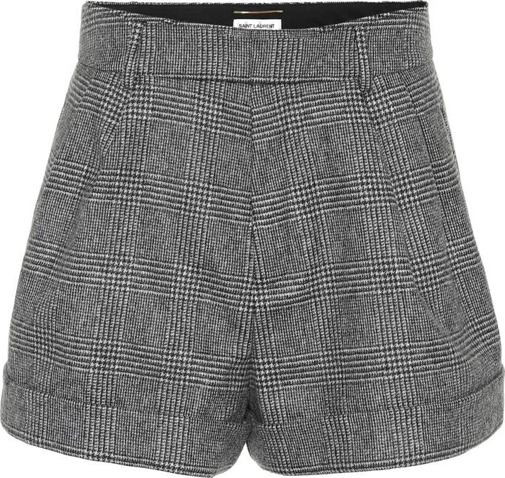 Saint Laurent Checked wool shorts
