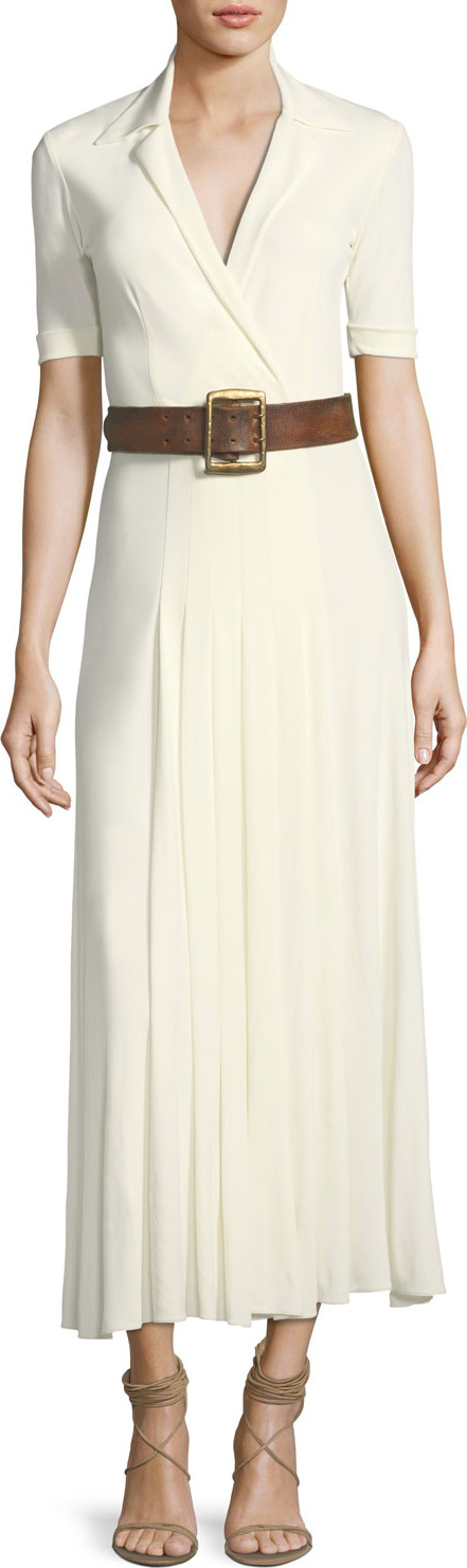 Ralph Lauren Leather Belt with Double Prong Buckle