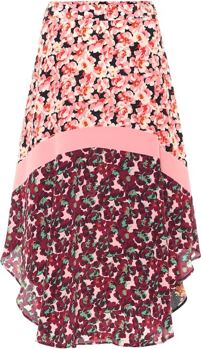 Stella McCartney Printed silk midi skirt