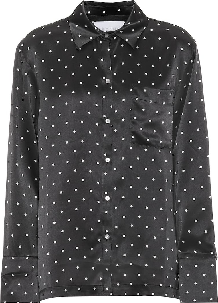Asceno Mini Polka silk pajama top