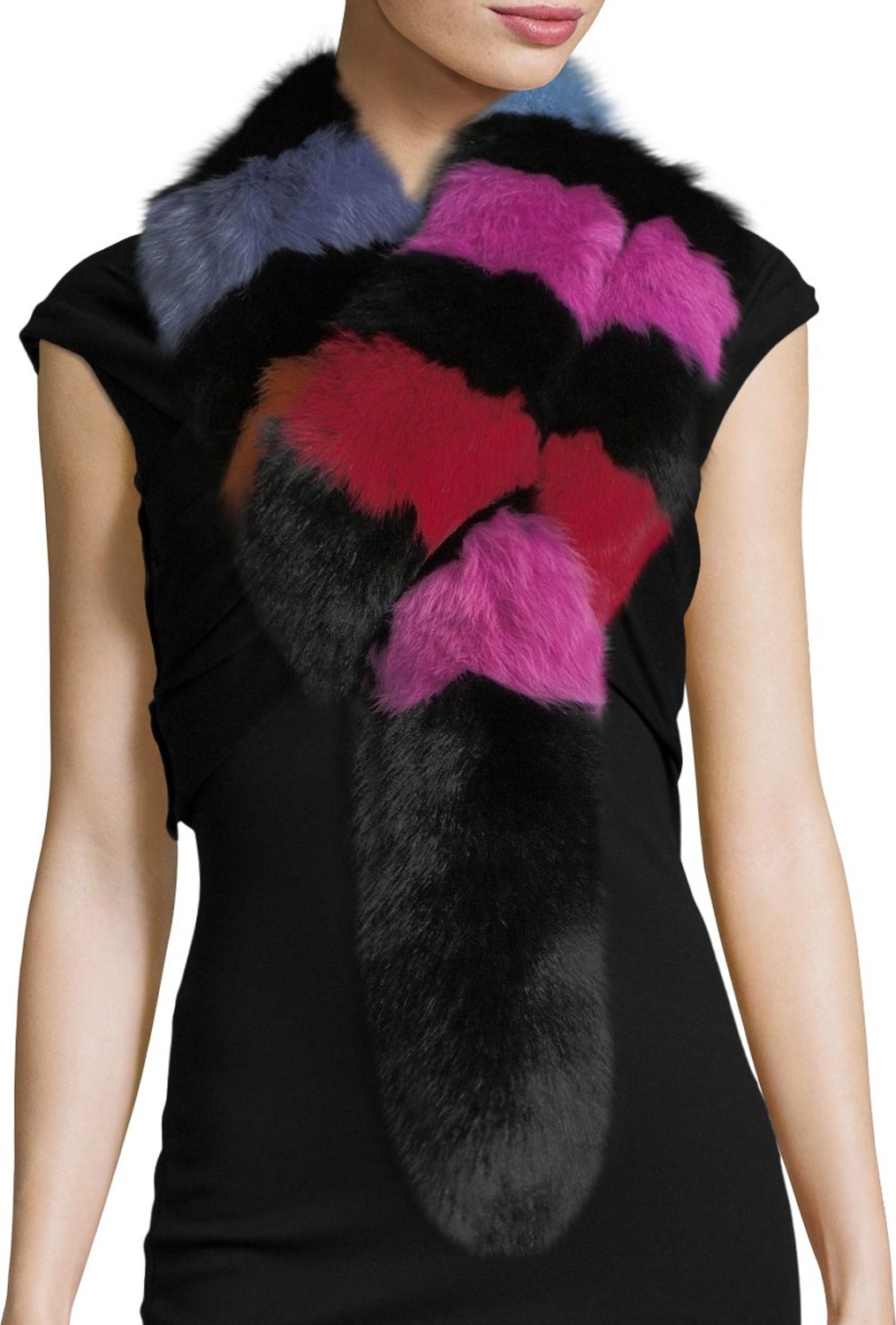 Charlotte Simone Popsicle Fur Scarf, Multi