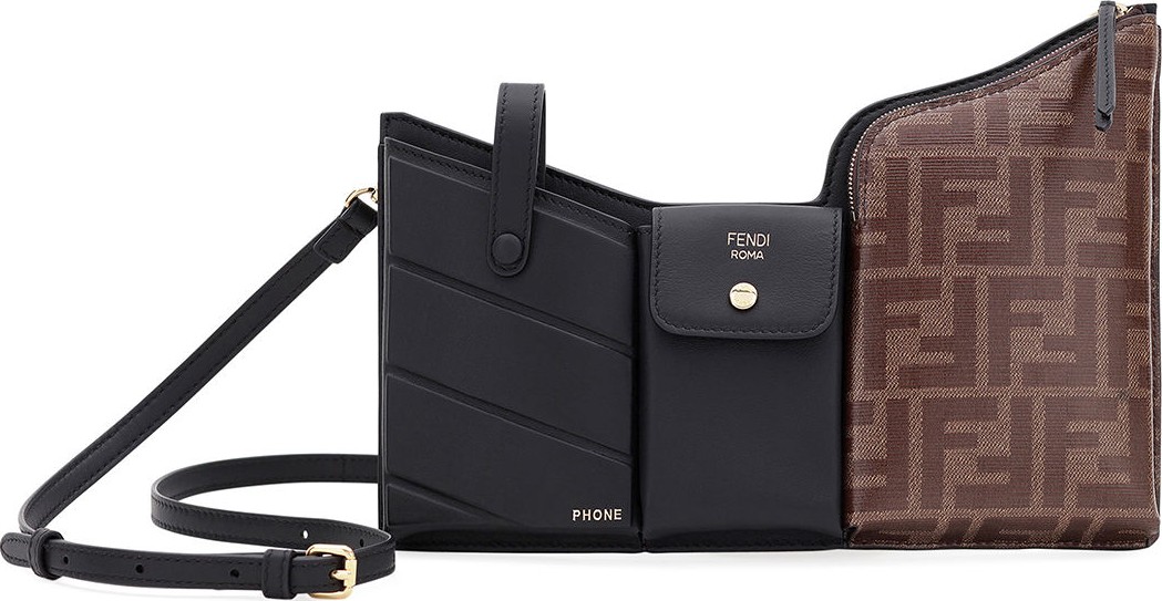 Fendi Tasche Leather and FF-Embossed Crossbody bag