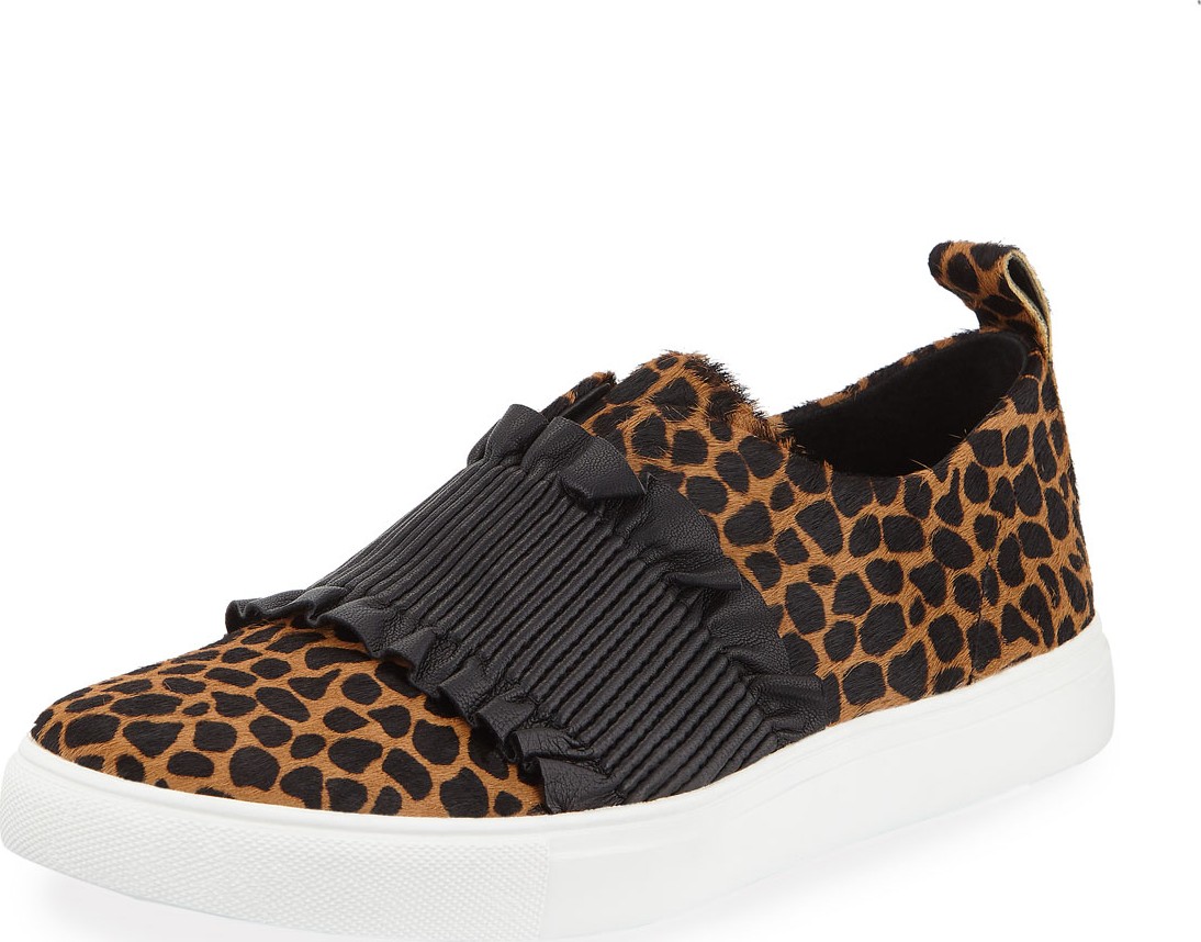 Donald J Pliner Sal Ruched Cheetah-Print Slip-On Sneakers Donald J Pliner Sal Ruched Cheetah-Print Slip-On Sneakers