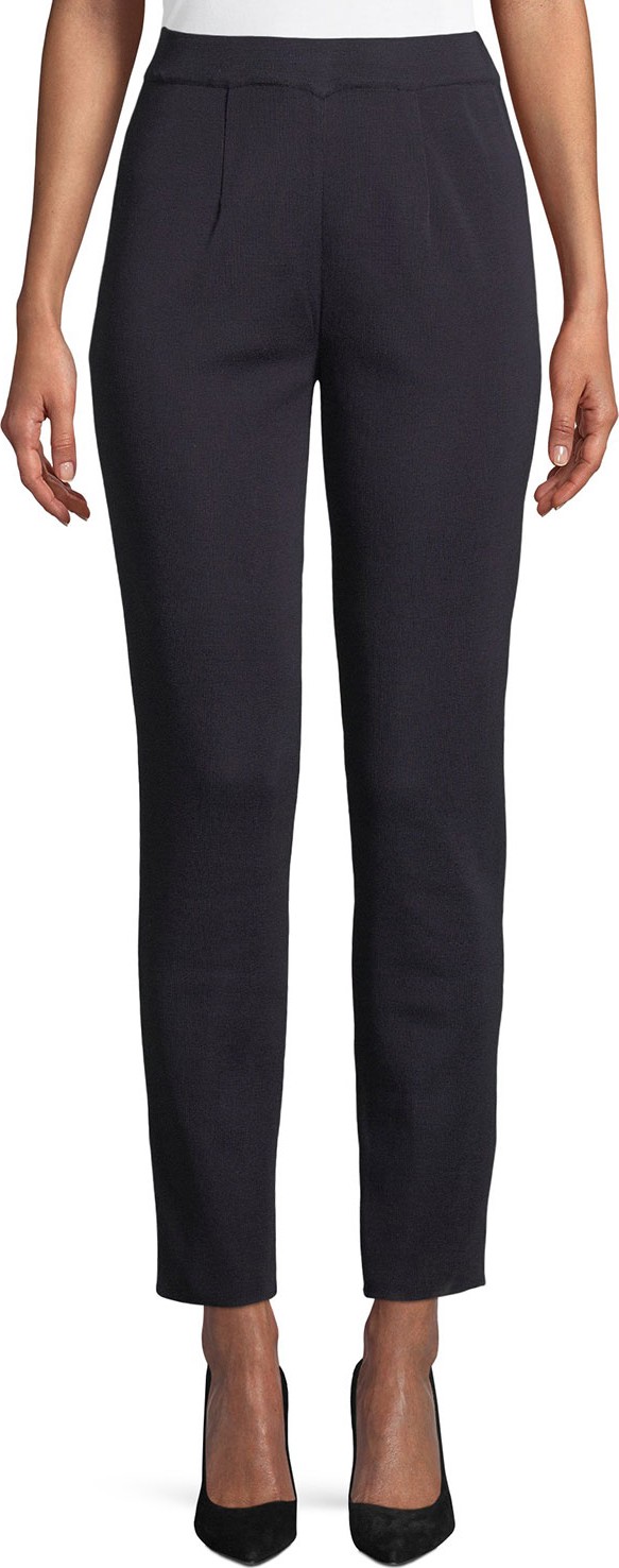 Misook Slim-Leg Pull-on Ankle Pants