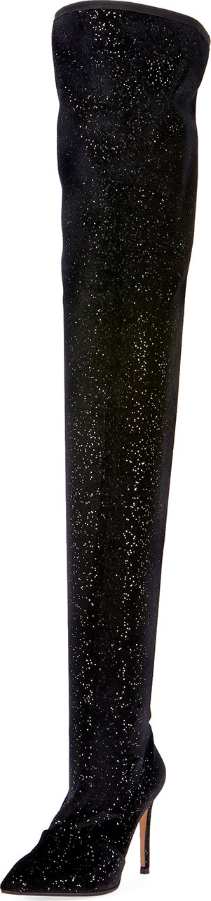 Balmain Amazone Glitter Over-The-Knee Boot