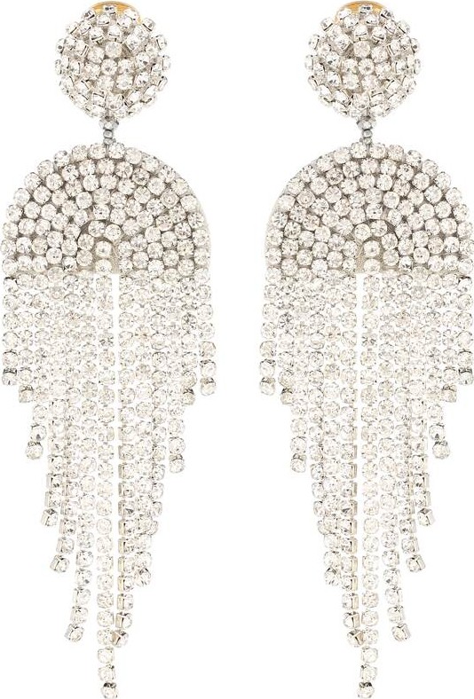 Oscar De La Renta Crystal clip-on earrings