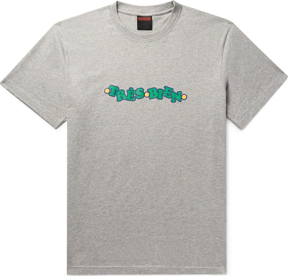 Très Bien Wavy Toys Logo-Print Mélange Cotton-Jersey T-Shirt