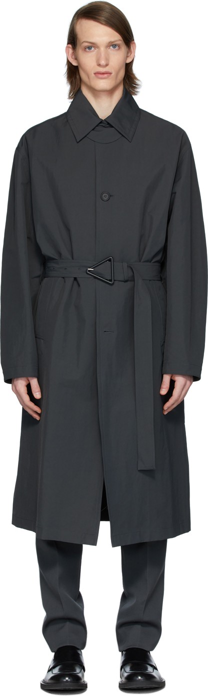 Bottega Veneta Grey Nylon Trench Coat Bottega Veneta Grey Nylon Trench Coat