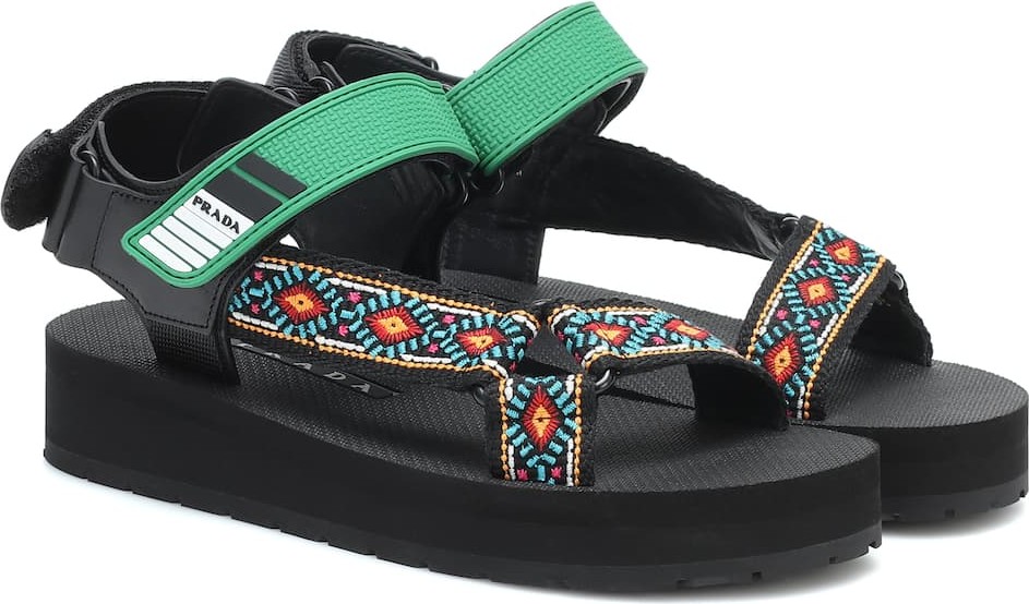 Prada Nomad embroidered sandals