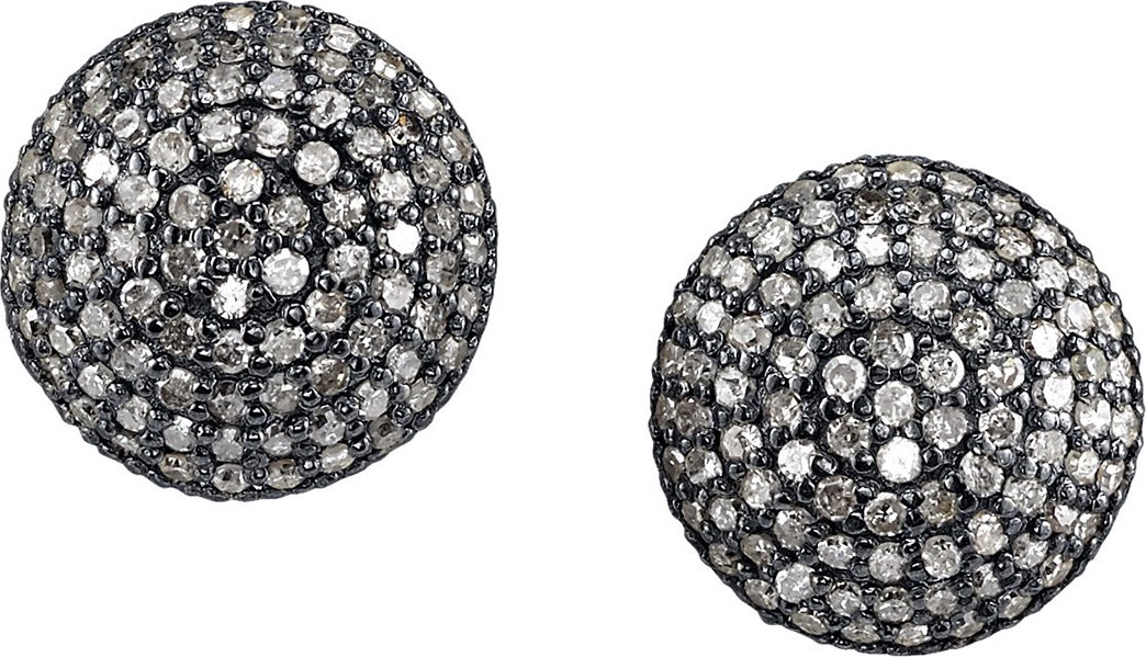 Sheryl Lowe Domed Diamond Stud Earrings