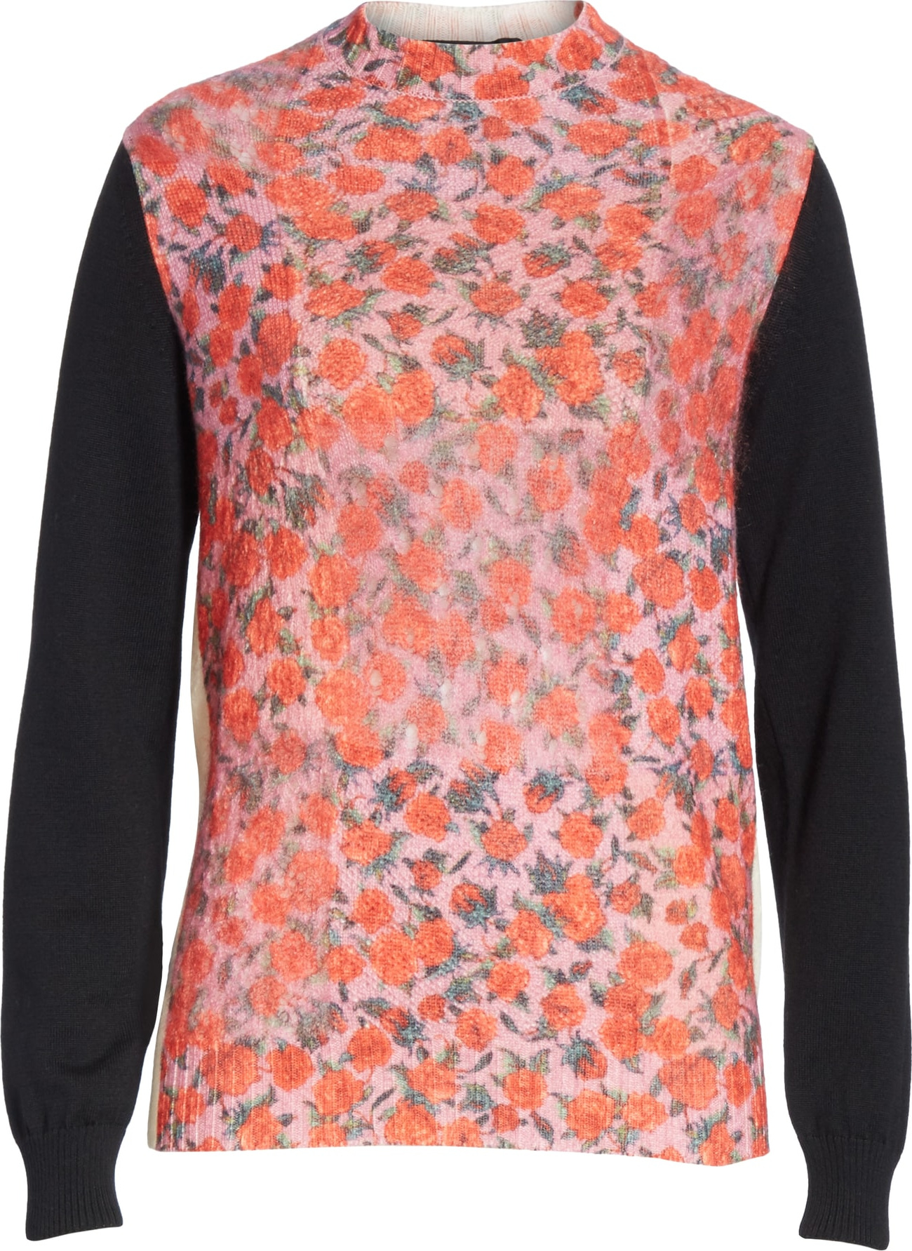 Tricot Comme des Garçons Rose Print Wool Blend Sweater