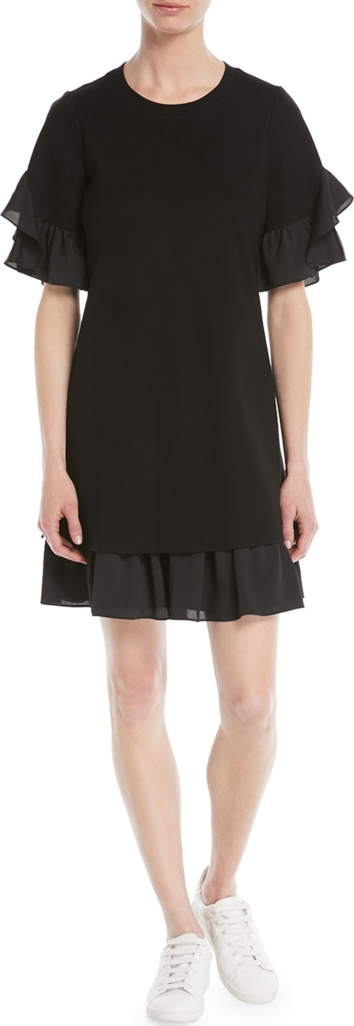 KOBI HALPERIN Savina Ruffle-Trim Shift Dress