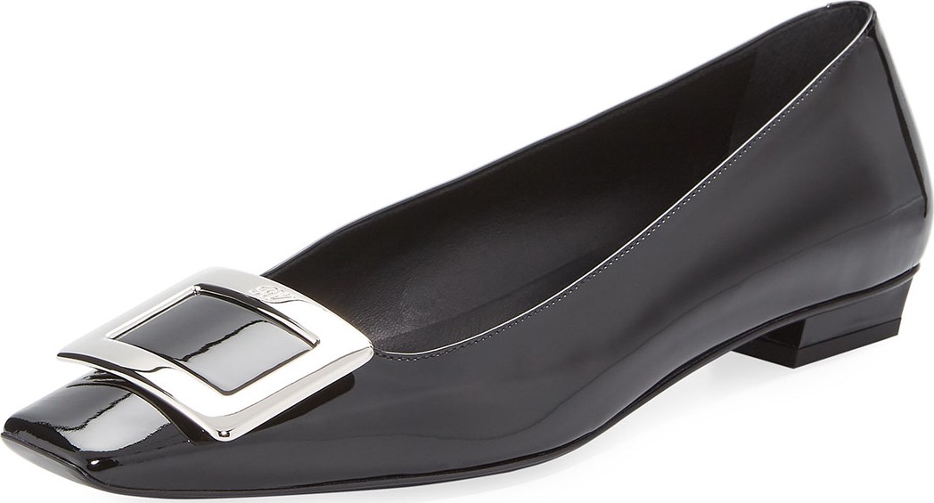 Roger Vivier Patent Pilgrim Low-Heel Pumps