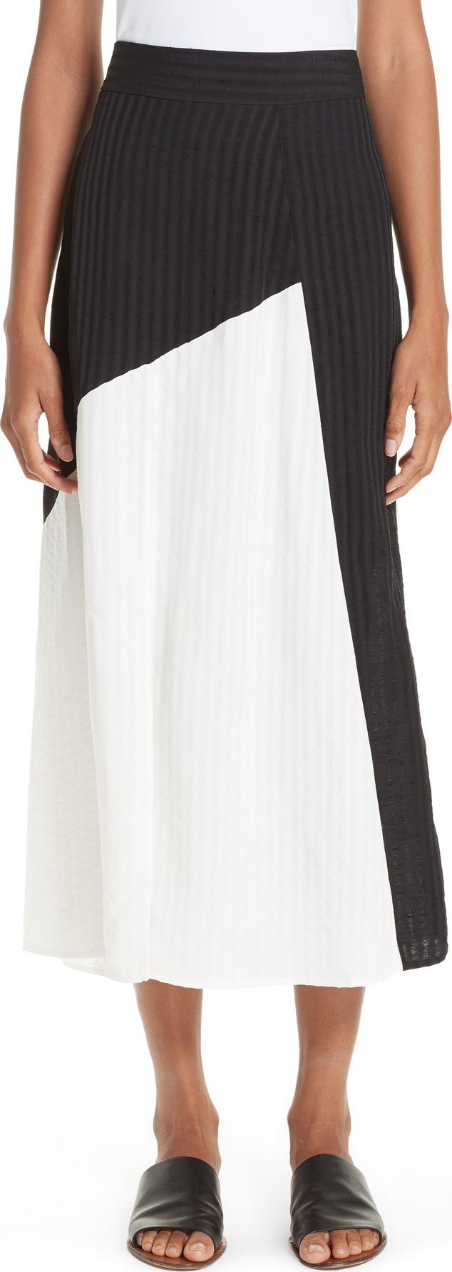 Zero + Maria Cornejo Mosa Colorblock Midi Skirt