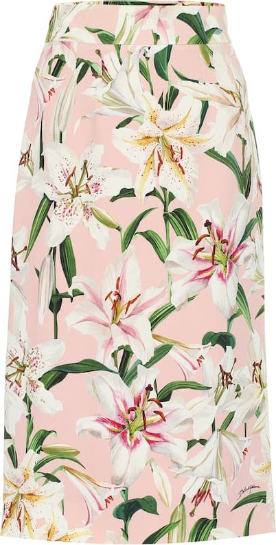 Dolce & Gabbana Floral stretch-crêpe pencil skirt